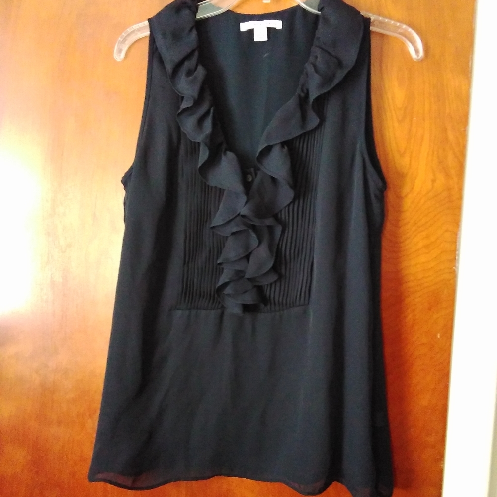 Banana Republic Navy Shirt with front ruffle 8